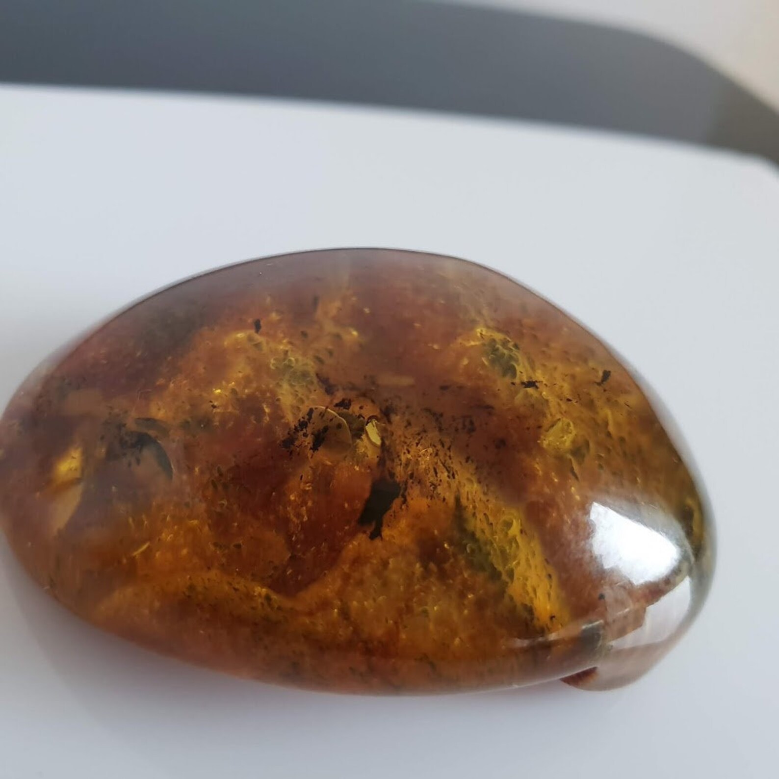 Genuine Natural Baltic Amber Stone Polished Inclusion Weight 19 G No