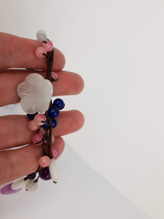 Collier Vintage En Pierres Naturelles - Améthyste, Jade Et Quartz