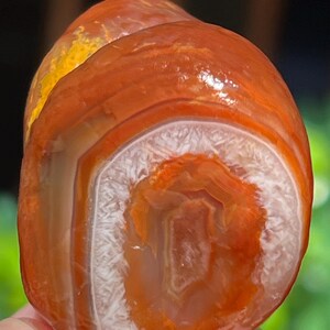 Lake Superior Agate Red White Floater Tubes Crystal Banding  1.61 oz