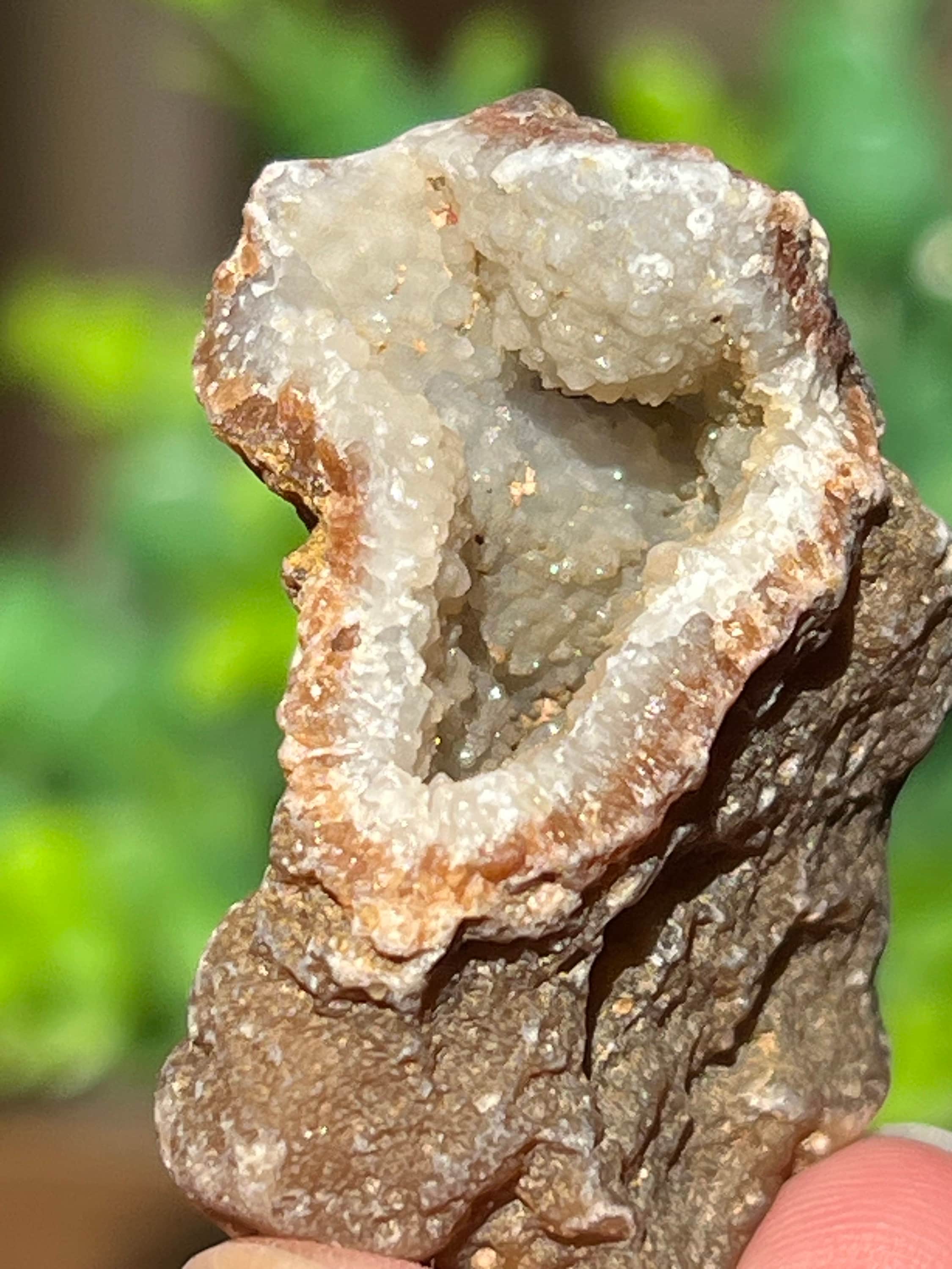 Cold Water Agate Druzy Quartz Geode Sparkling Crystal Banding .9