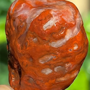 Lake Superior Agate Red White Hurricane Whorl Paint Tubes Crystal Banding .97 oz