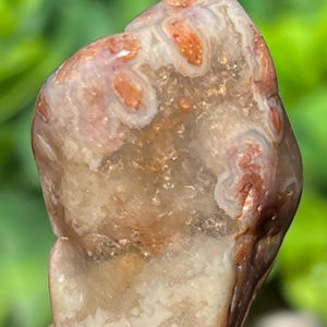 Lake Superior Agate POLISHED Pink White Sagenite Floater Tubes Crystal Banding .7 oz