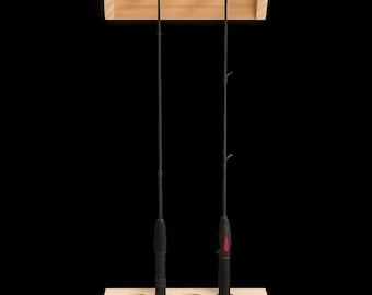 Portacañas de madera hecho a mano: regalo rústico para pescadores