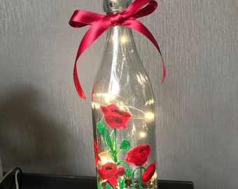 Poppy remembrance light up bottle gift ward world inspired gift unique