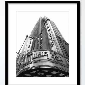 Radio City Music Hall, New York City Wall Art, Photographie noir et blanc, NYC Print