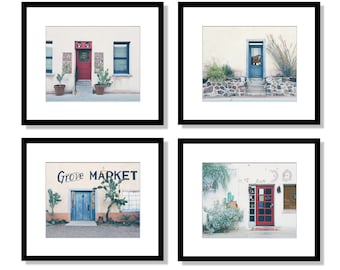 Tucson Wall Art, Southwest Decor, Barrio Doors, Arizona Set of 4 Prints