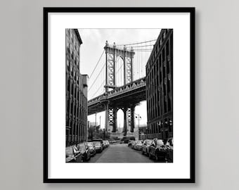 Manhattan Bridge, New York Print, Black and White Photography, New York City Wall Art, NYC, Brooklyn, Architecture