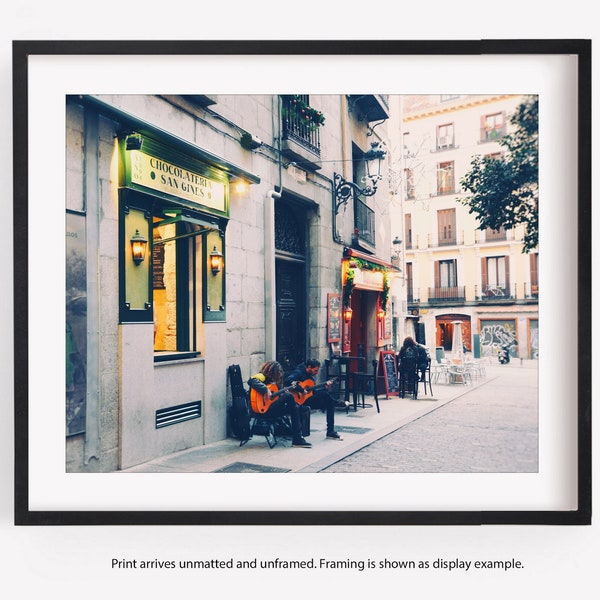 Madrid Print, Spain, Black and White Photography, Kitchen Decor, Restaurant Decor, Europe Wall Art Print, San Gines Chocolate Cafe