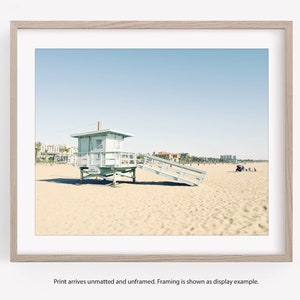 Lifeguard Tower, Santa Monica, Los Angeles Beach Photography, LA Decor, Black and White or Color Print, Horizontal or Square Wall Art