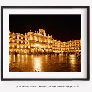Salamanca Spain Plaza Mayor Photography Print, Europe Travel Decor Wall Art, Golden City, Black and White, or Color Print