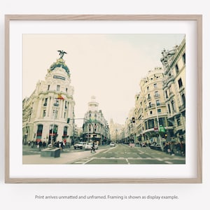 Madrid Print, Spain Wall Art, Gran Via, Madrid Skyline, Architecture, Europe Photography, Travel Decor, Black and White or Color Print