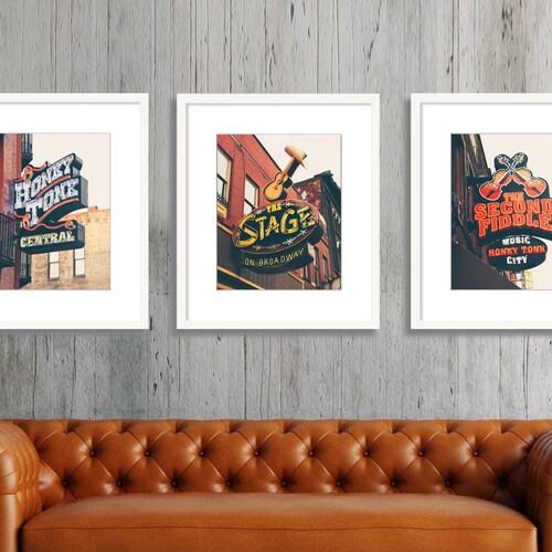 Nashville Wall Art Set of 3 Photo Prints Downtown Nashville Etsy