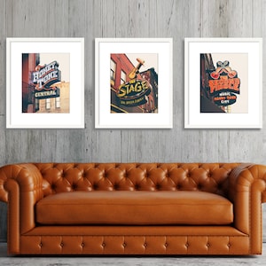 Nashville Print Set, Nashville Photography, Country Music Decor, Nashville Signs, Set of 3 prints, Vertical Wall Art, Music City Gift