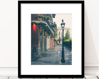 New Orleans Photography, Pirates Alley, French Quarter, Black and White, NOLA Travel Decor Wall Art Print