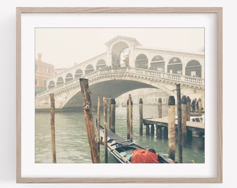 Venice Italy Print, Rialto Bridge, Europe Travel Decor, Italy Photography, Black and White, or Color Print, Horizontal or Square Wall Art