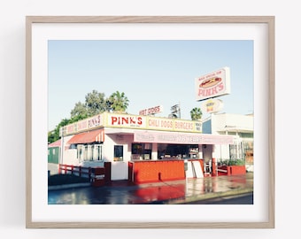 Pink's Hot Dog Stand, Los Angeles Photography, Hollywood, Retro, California, Fine Art Print, Wall Art, Home Decor