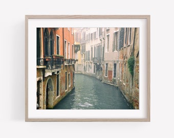 Venice Canals Print, Italy Photography, Europe Travel Decor, Black and White or Color Print, Horizontal or Square Wall Art