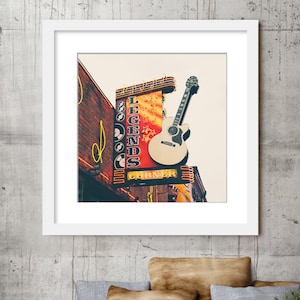Nashville Wall Art, Legends Corner, Country Music Decor, Guitar, Bar Decor, Nashville TN, Color, or, Black and White Photography Print