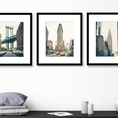 New York Gallery Wall Set Black and White Photography NYC Etsy