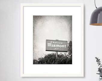 Chateau Marmont Hotel, Los Angeles Photography, Hollywood, Sunset Boulevard, California, Fine Art Print, Wall Art, Black and White or Color