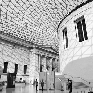 British Museum, London Photography Print, Black and White Photography, Architecture, Travel Decor Wall Art
