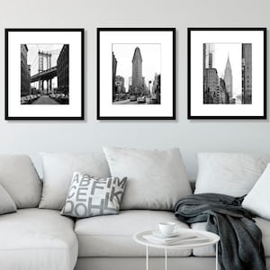 New York Print Set, Black and White Photography, Set of 3 Prints, New York City, NYC, Wall Art, Prints, Home Decor, Manhattan, Urban, Gift