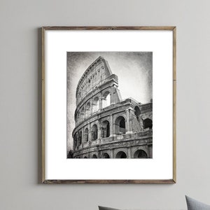 Rome Italy Black and White Photography, Roman Colosseum, Europe Wall Art Print, Home Decor, Photo Prints, Ancient Rome, Gift for Traveler