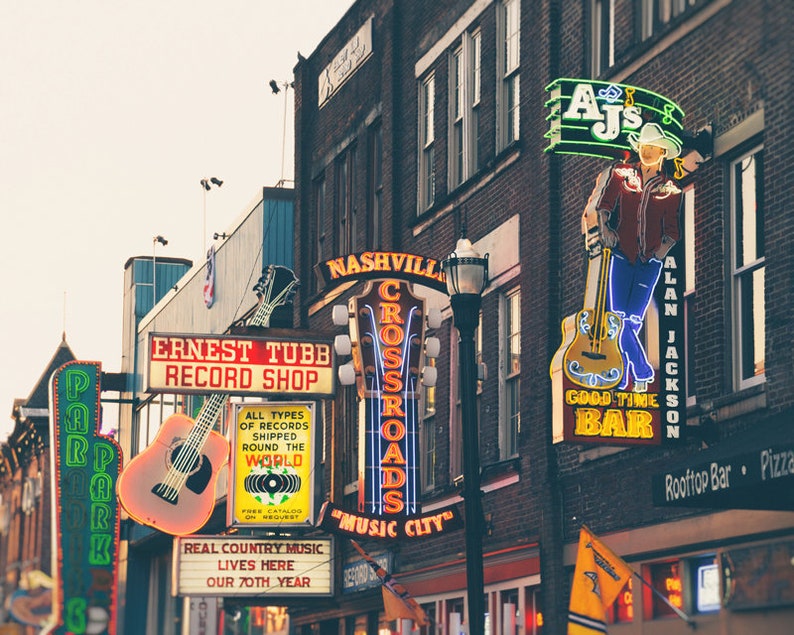 Nashville Print Wall Art Country Music Decor Nashville Etsy