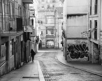 Spain Print, Salamanca, Street Art Photography, Black and White, Graffiti, Fine Art Print, Contemporary Wall Art, Travel Decor