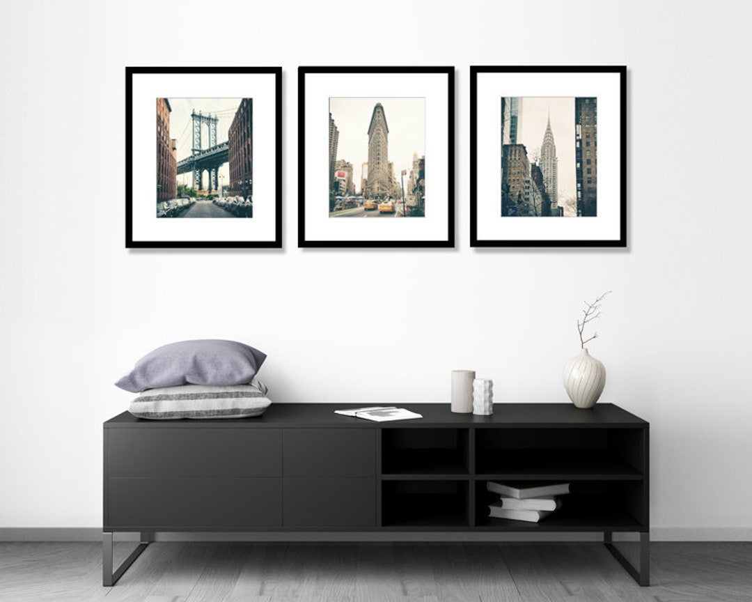 New York Wall Art Print Set, Set of 3 Prints, Black and White ...