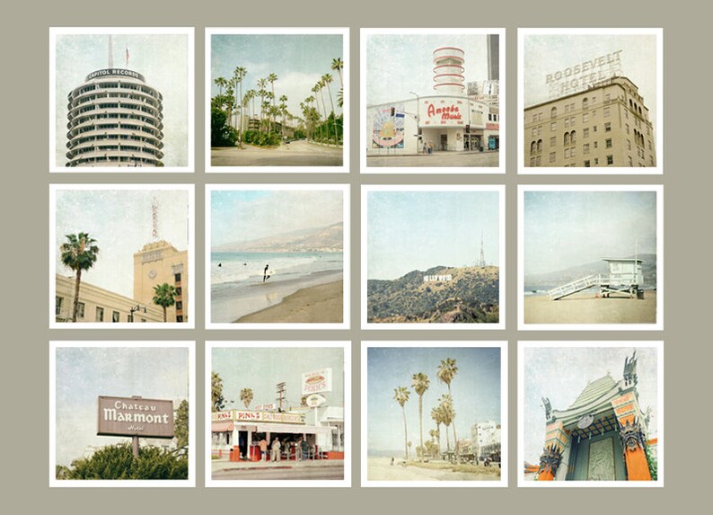 Los Angeles Prints Los Angeles Art LA Print Set Los Angeles Etsy