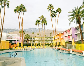 Palm Springs Wall Art Print, Swimming Pool Photography, Mid Century Modern Decor, Saguaro Hotel, Black & White or Color Print