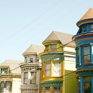 San Francisco Photography Wall Art Print, Colorful Houses, California, Architecture Wall Art