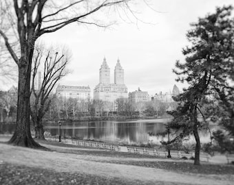 Central Park, New York City Print, Black and White Photography, San Remo Apartments View, Landscape, NYC, Wall Art, Home Decor