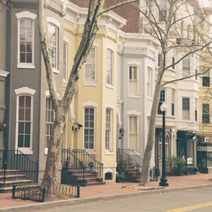 Washington DC, Georgetown, Townhouses, Wall Art, Photography Print, Black and White, or Color