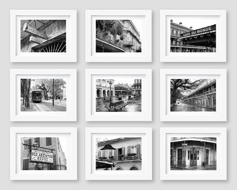 New Orleans Print Set New Orleans Wall Art Black and White Etsy