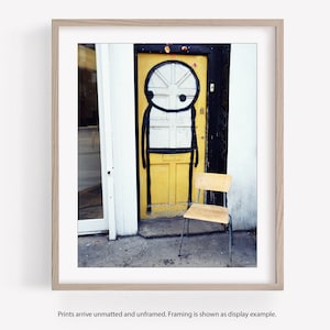 STIK Street Art, Graffiti Photography Wall Art Print, black and white or color, STIK Yellow Door