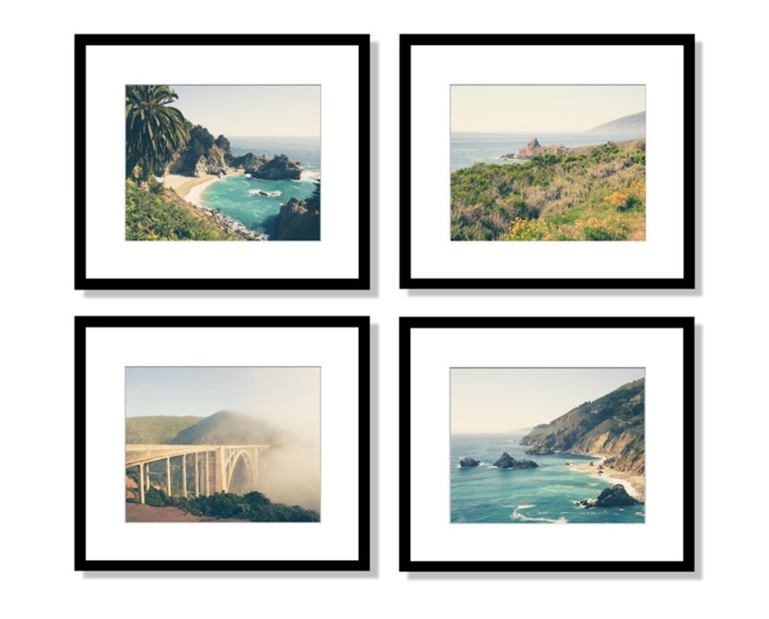 Big Sur California Coast Wall Art Print Set, Pacific Coast Highway ...