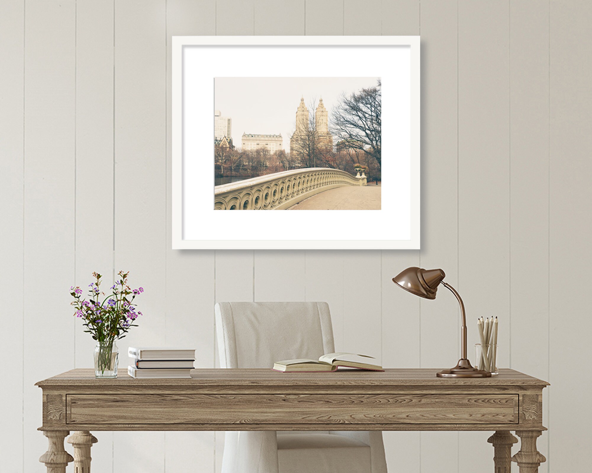 Bow Bridge Central Park Wall Art New York City Print Black - Etsy