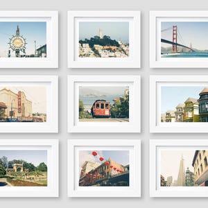 San Francisco Photography Print Set, Golden Gate Bridge, Gallery Wall, Travel Decor, California, Set of 9 Prints, 5x7, 8x10, 11x14