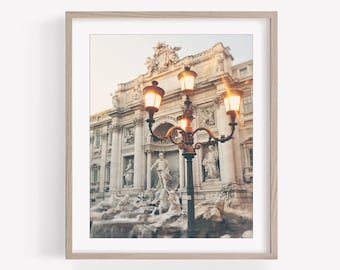 Trevi Fountain, Rome Photography Print, Travel Decor Wall Art, Black and White, or Color Print