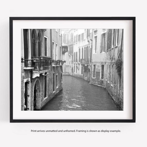 Venice Italy Black and White Photography, Europe Travel Decor, Horizontal or Square Wall Art
