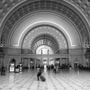 Union Station, Washington DC Art, DC Wall Art, Black and White, Photography Print, Architecture, Travel Decor, City Art