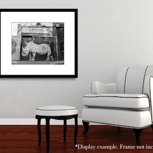 London Street Art Photography Print, Black and White Photo, Graffiti, Urban Wall Art, I am a Unicorn, Rhino Print image 4