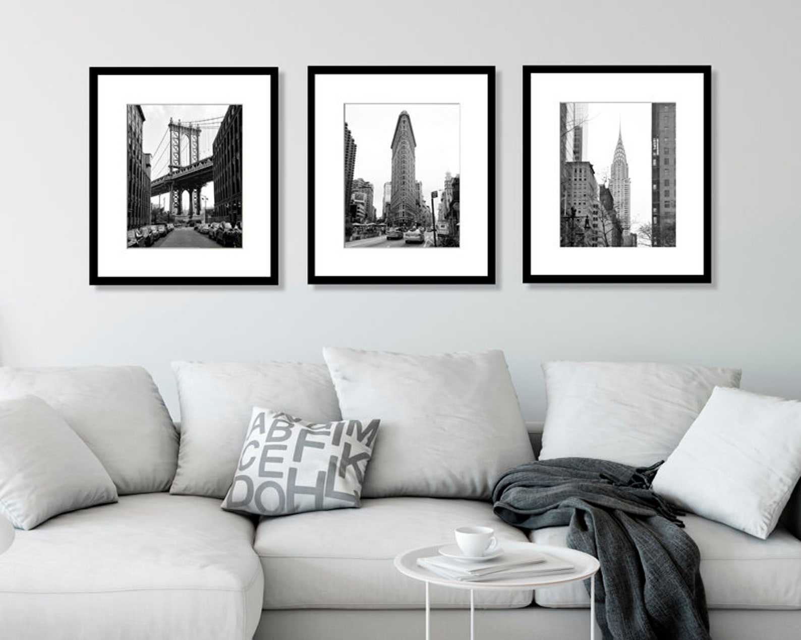 New York Wall Art Print Set Set of 3 Prints Black and White Etsy