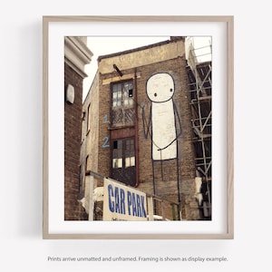 STIK Street Art Graffiti Wall Art Print, Black and White or Color, London Photography, Urban Decor