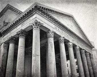 Rome Photography, Rome Italy, Pantheon, Rome Print, Black and White, Roman Architecture, Classic, Travel Decor, Europe Wall Art