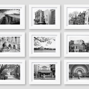 Washington DC Black and White Photography Wall Art, Washington DC Print Set, DC Neighborhoods and Architecture, Set of 9 Prints