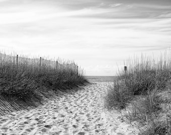 Black and White Beach Photography, Beach Decor, Ocean Art, Landscape Wall Art
