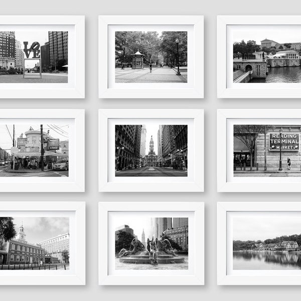 Philadelphia Art, Black and White Photography Prints, Gallery Wall Art, Philly, Philadelphia Gift, 5x7, 8x10, 11x14
